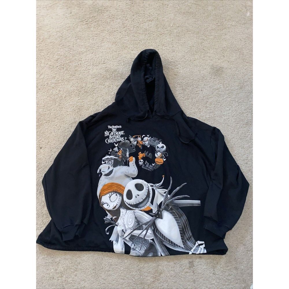Nightmare Before Christmas Jerry Leigh Hoodie Sweatshirt XL Crop‎
